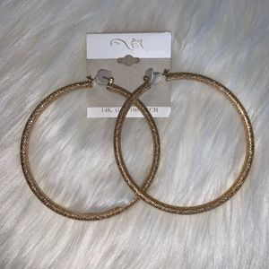 New gold colored sand fantasy hoops ✨